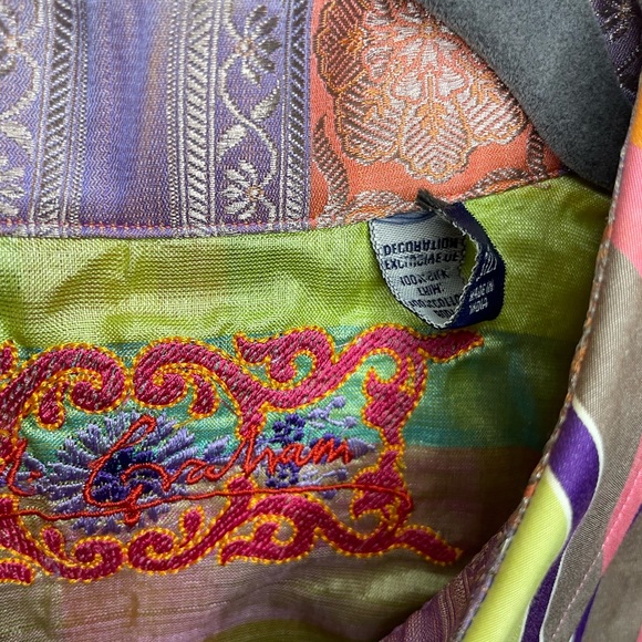 Robert Graham Vertical Line Floral Flip Cuff Classic Fit Men's 3XLT Button Shirt - Picture 9 of 12